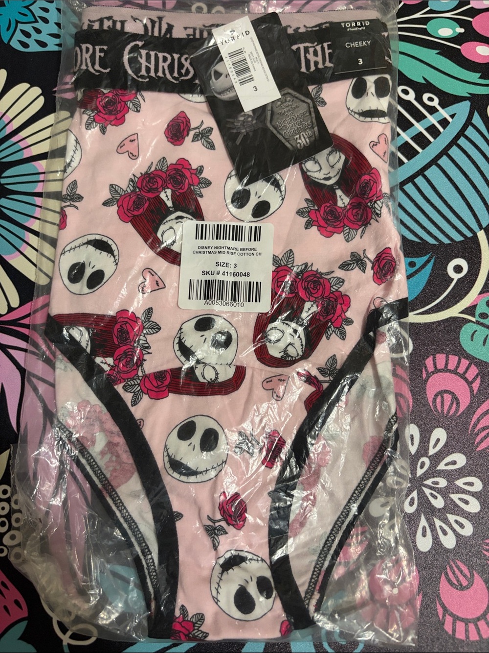 torrid Pink Jack Skellington & Rose Cheeky Panty